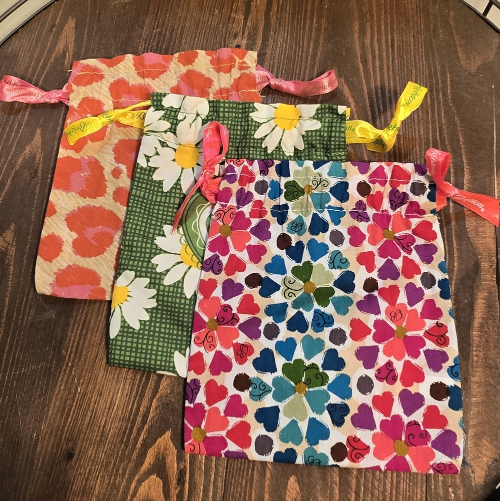 3 Brighton Colorful Drawstring Bags - Picture 2 of 2